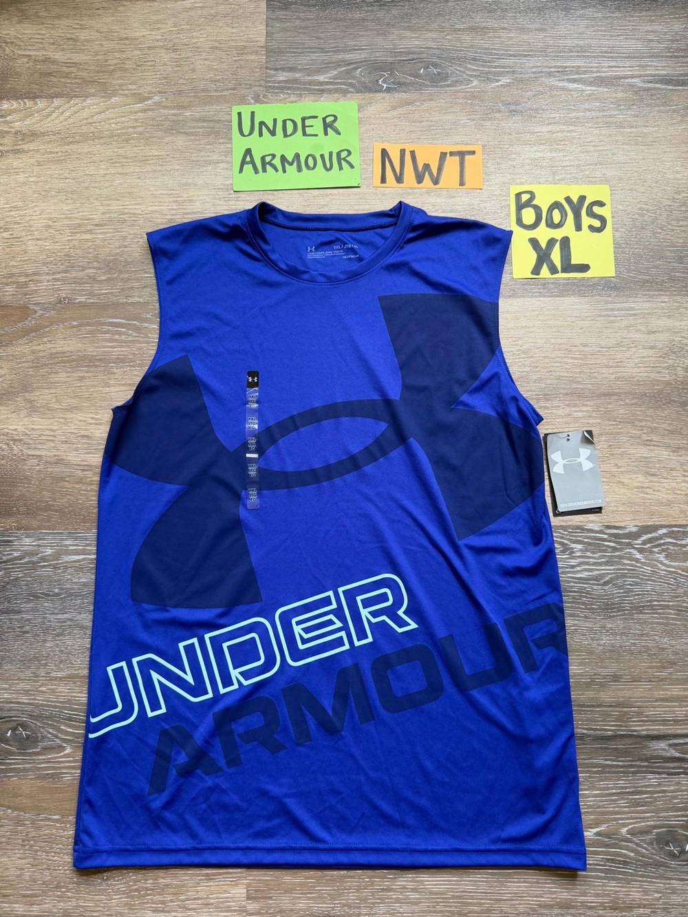 NWT Under Armour Boys Purple Sleeveless Performance Shirt - XL